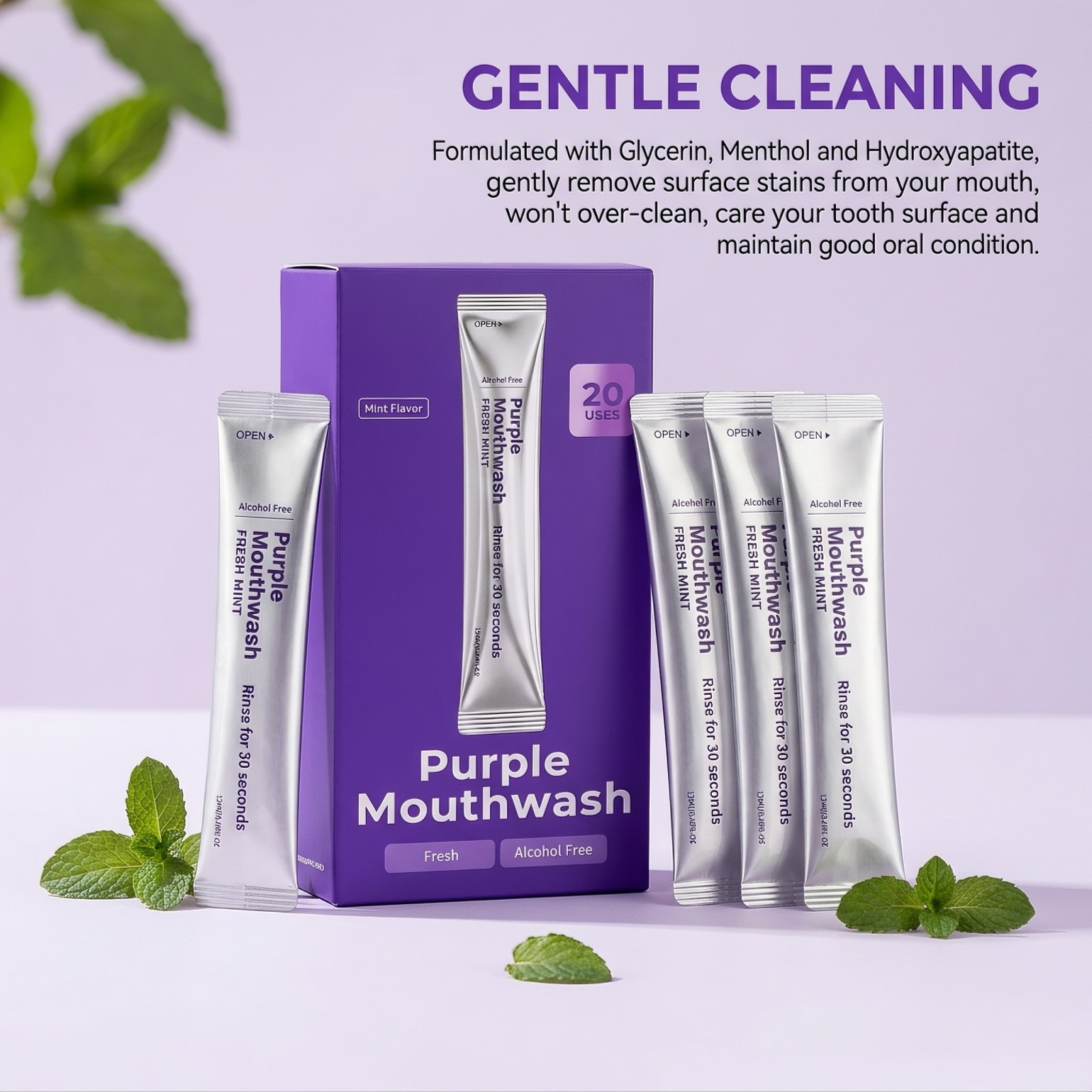 Lila-Minz-Mundspülung Frischer – Teeth Whitening Mouthwash Bewertung und Preis